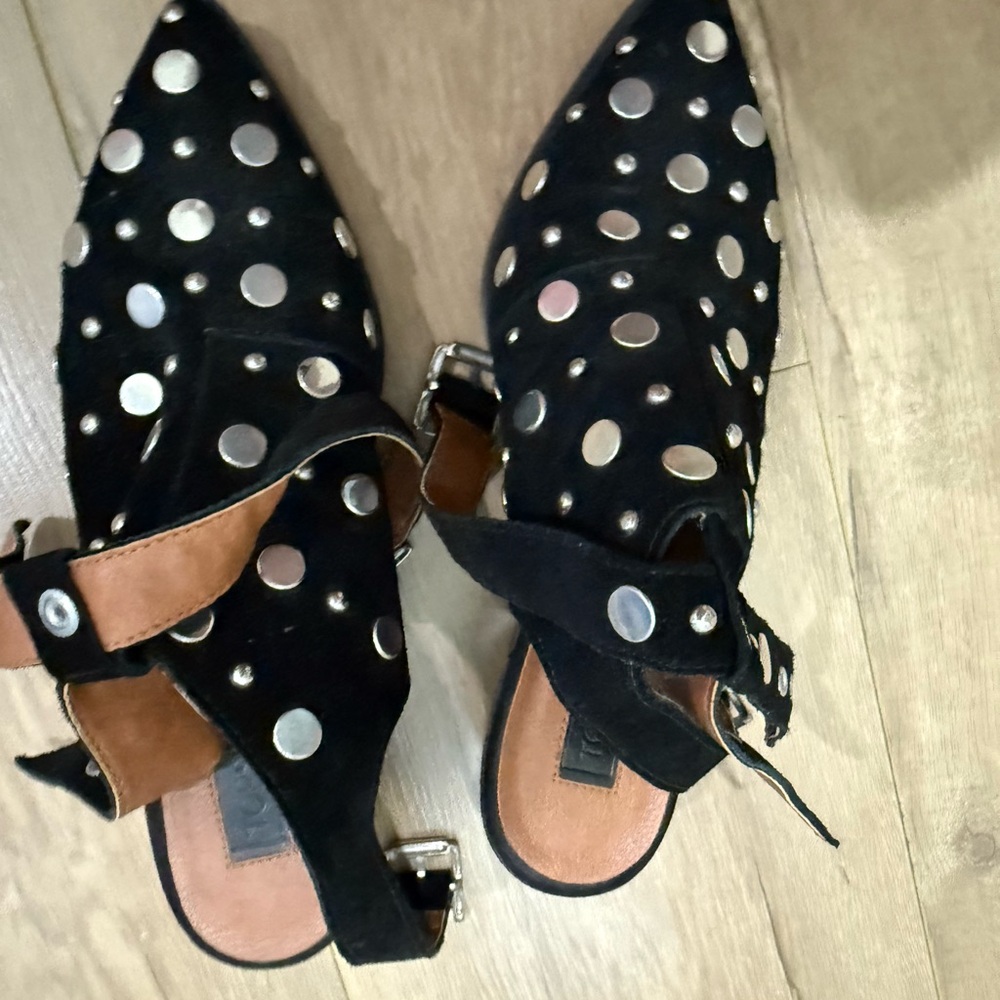 EUC Topshop Open Back Studded Ankle Boots 37 From Pet Friendly Home